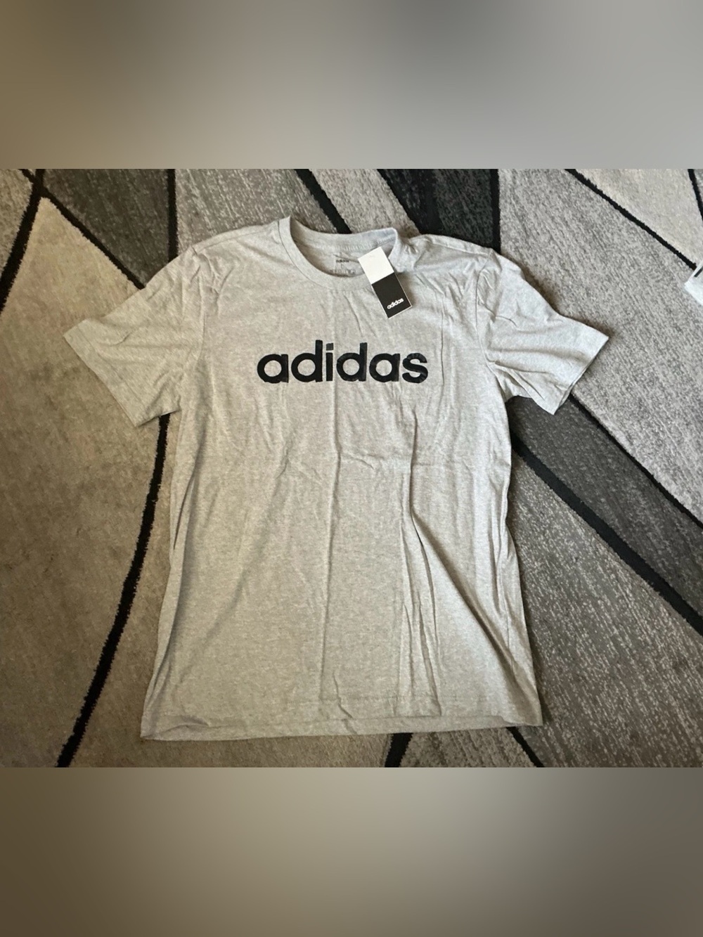 Size Large - Adidas Logo Gray Cotton Short Sleeve Tee Shirt